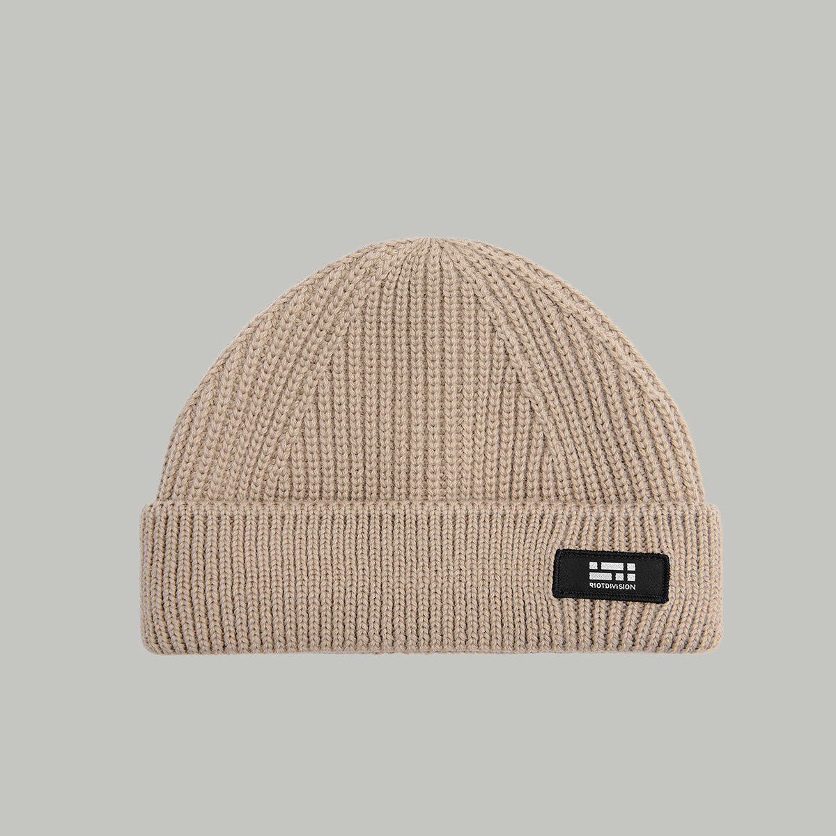 Merino Short Beanie Hat Morse Code Logo RD-MRNSBHMCL BEIGE