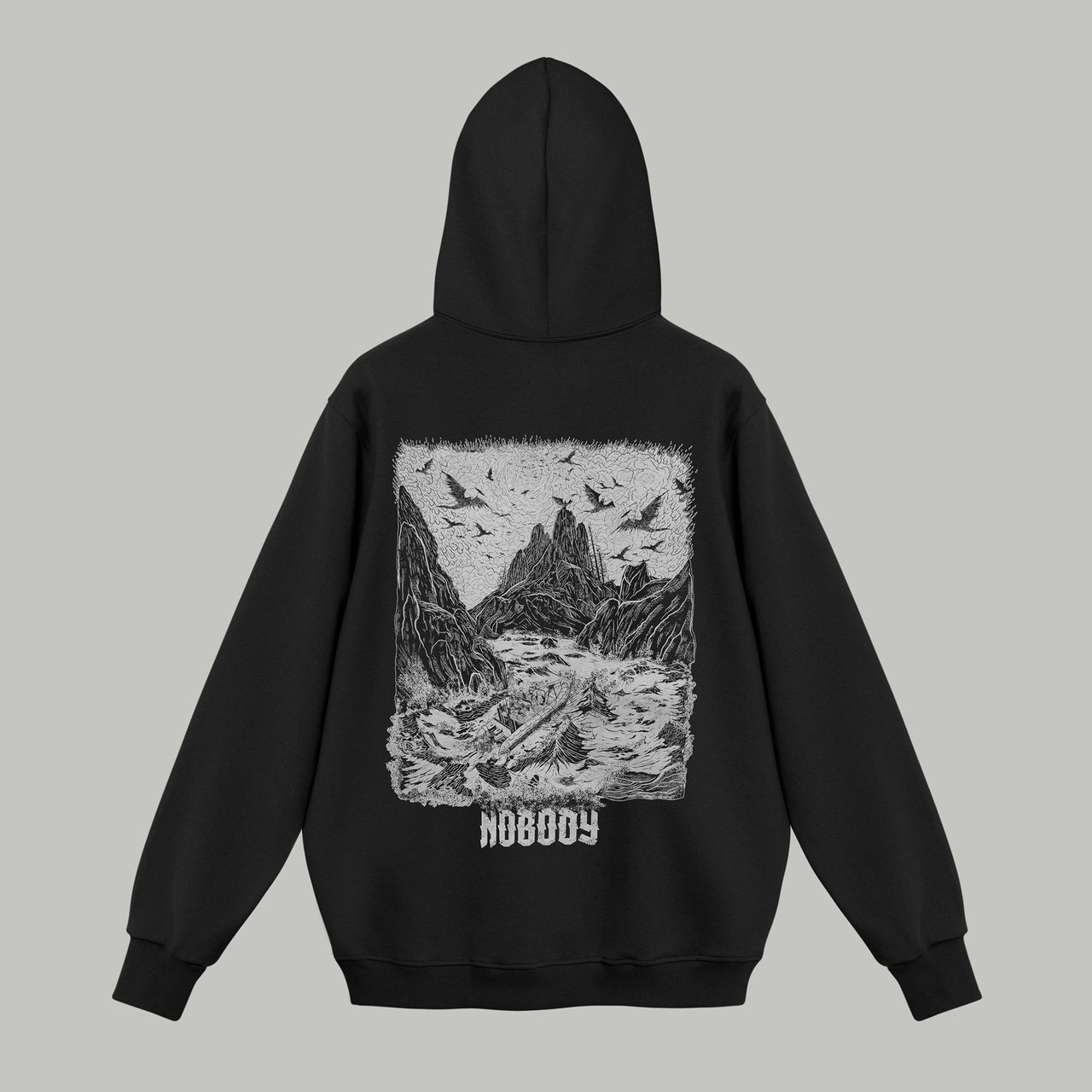 NOBODY Hoodie RD-NBDH BLACK