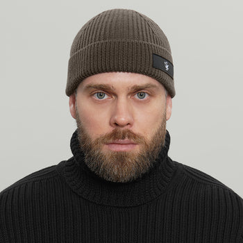 Merino Short Beanie Hat RD Logo RD-MRNSBHRDL KHAKI