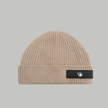 Merino Short Beanie Hat RD Logo RD-MRNSBHRDL BEIGE