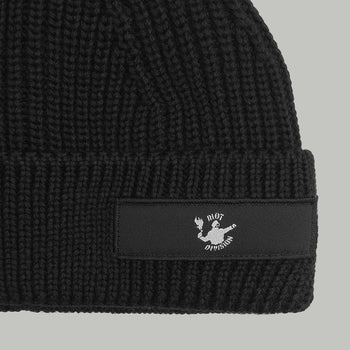 Merino Short Beanie Hat RD Logo RD-MRNSBHRDL BLACK