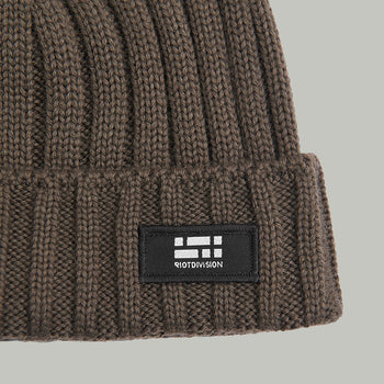Merino Beanie Hat Morse Code Logo RD-MRNBHMCL KHAKI