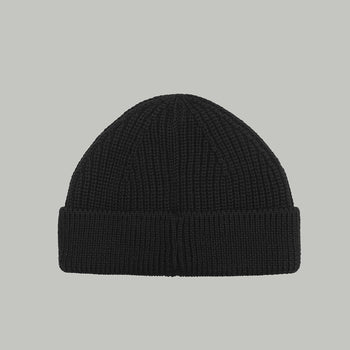 Merino Short Beanie Hat RD Logo RD-MRNSBHRDL BLACK