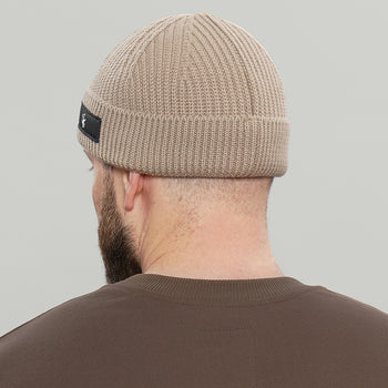 Merino Short Beanie Hat RD Logo RD-MRNSBHRDL BEIGE