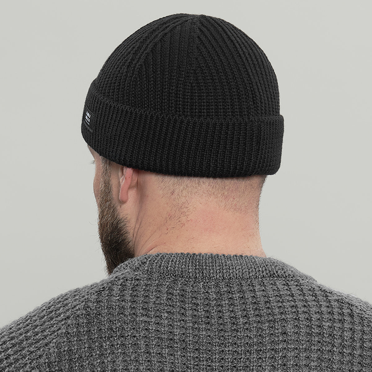 Merino Short Beanie Hat Morse Code Logo RD-MRNSBHMCL BLACK – RIOT