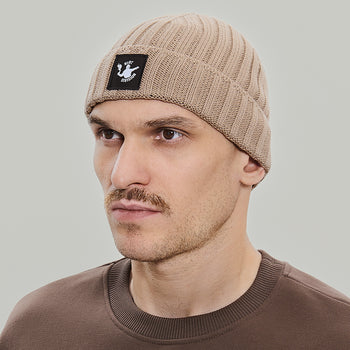 Merino Beanie Hat RD Logo RD-MRNBHRDL BEIGE